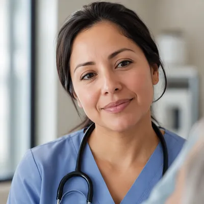 Compassionate Nurse Portrait in Modern Clinic