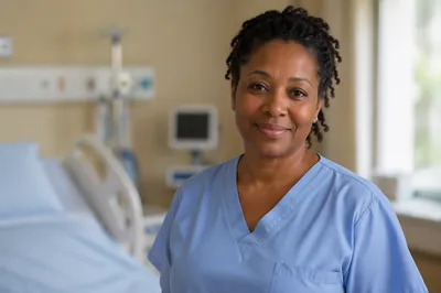Compassionate Nurse in Soft Hospital Light