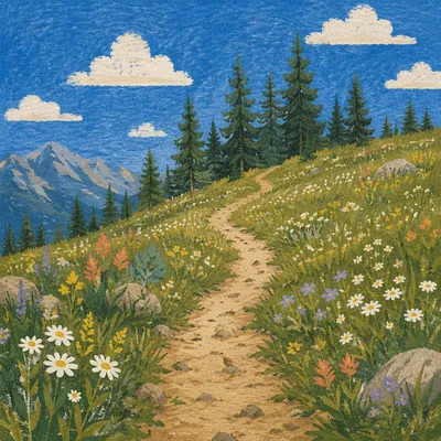 Obedient Footsteps on Meadow Path