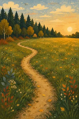 Obedient Footpath Through Golden Meadow