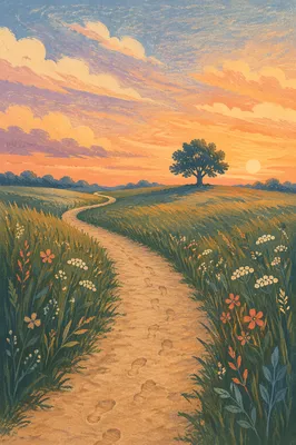 Obedient Footsteps on a Meadow Path