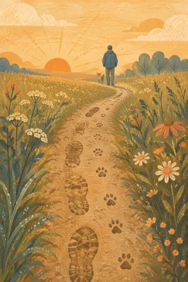 Obedient Footsteps Along Sunrise Meadow Path