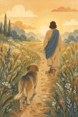 Faithful Footsteps Along a Meadow Path