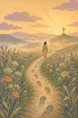 Obedient Footsteps Through Dawn Meadow