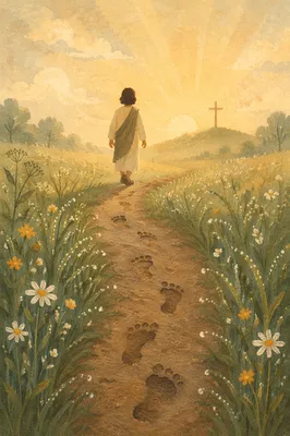 Obedient Footsteps Through Dawn Meadow