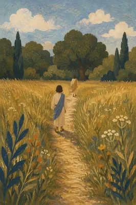 Obedient Footsteps Through Golden Meadow Path