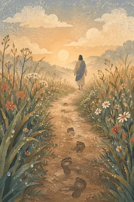 Obedient Footsteps Through a Sunrise Meadow