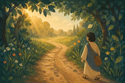 Obedient Footsteps on a Meadow Path