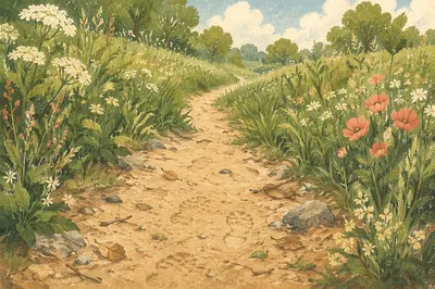 Obedient Footsteps on a Meadow Path