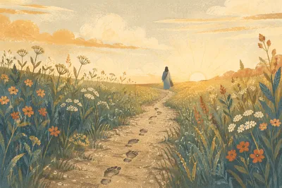Obedient Footsteps Through a Sunrise Meadow