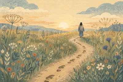 Obedient Footsteps Through Sunrise Meadow