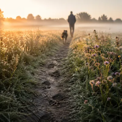Obedient Footsteps Along a Dawn Meadow Path