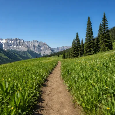Footpath of Obedience Through Alpine Meadow