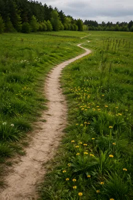 Obedient Footsteps on a Meadow Path