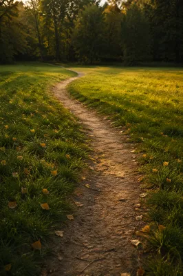 Obedient Footpath Through Golden Meadow