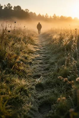 Obedient Footsteps Through a Dawn Meadow