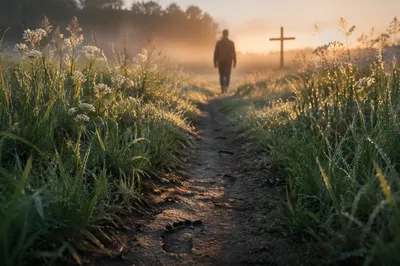 Obedient Footsteps Through Dawn Meadow