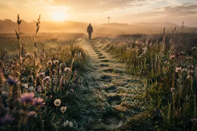 Obedient Footsteps Toward the Meadow Cross