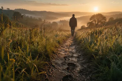Obedient Footsteps Through Sunrise Meadow