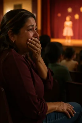 Proud Mother Watching Child on Stage