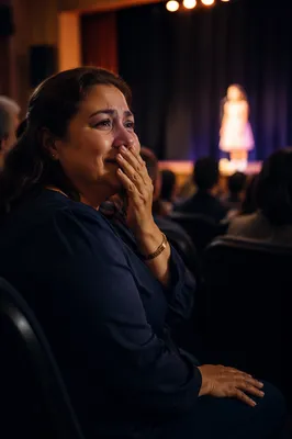 Proud Mother Watching Child on Stage