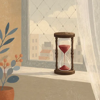 Patient Hourglass in Soft Morning Light