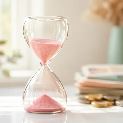 Pink Sand Hourglass in Morning Light