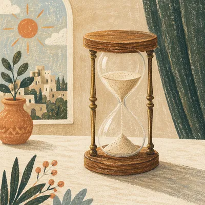 Patient Hourglass in Soft Morning Light