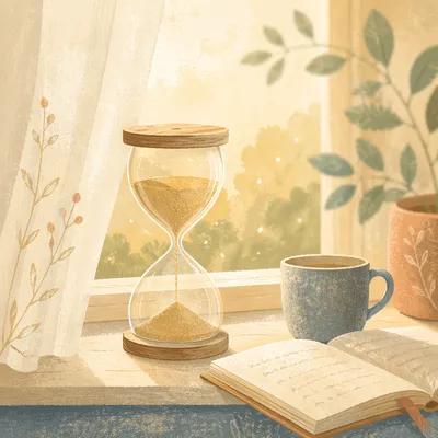 Patient Hourglass in Soft Morning Light