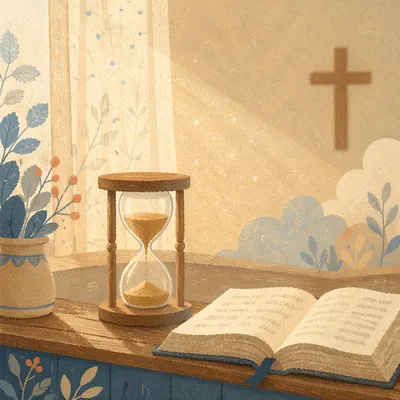 Hourglass in Morning Prayer Light