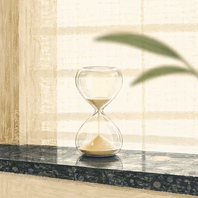 Hourglass in Soft Morning Light