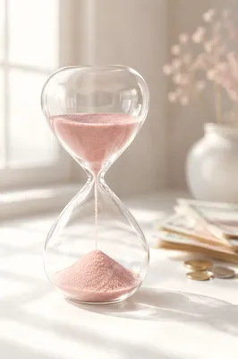 Pink Sand Hourglass in Morning Light