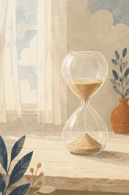Patience Hourglass in Soft Morning Light