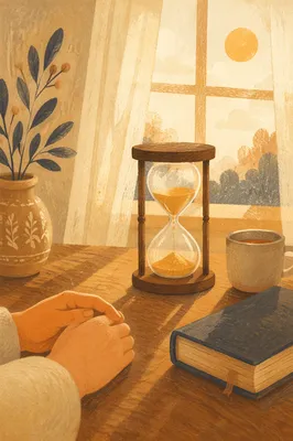 Patience Hourglass in Soft Morning Prayer