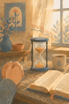 Patient Prayer Beside Morning Hourglass