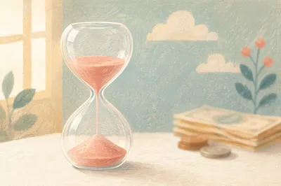 Pink Hourglass in Soft Morning Light