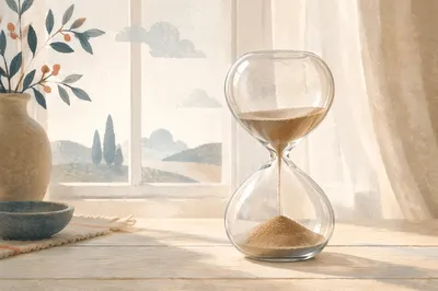 Patient Hourglass in Soft Morning Light