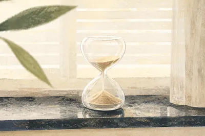 Hourglass in Soft Morning Patience