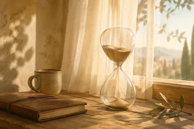 Patience Hourglass in Soft Morning Light
