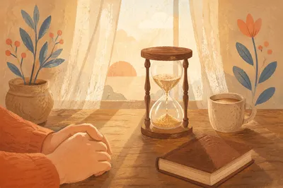 Patience Hourglass in Soft Morning Prayer