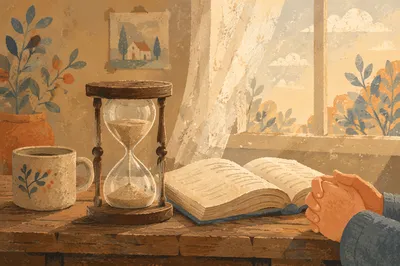 Patient Prayer Beside Morning Hourglass