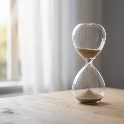 Hourglass in Soft Morning Patience