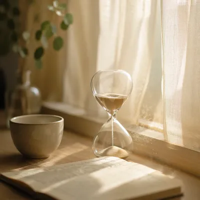 Patient Hourglass in Soft Morning Light