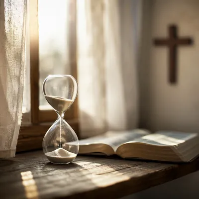 Hourglass in Morning Prayer Light
