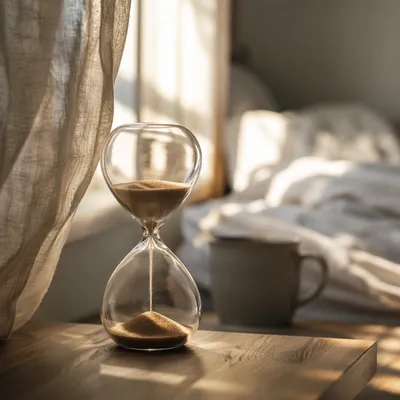 Glass Hourglass in Soft Morning Light