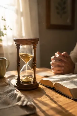 Christian Patience Hourglass in Morning Prayer