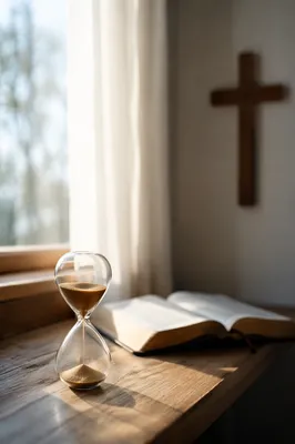 Hourglass in Morning Prayer Light