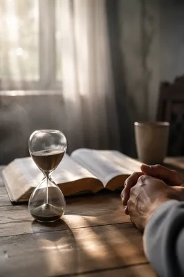 Patient Prayer Beside a Morning Hourglass