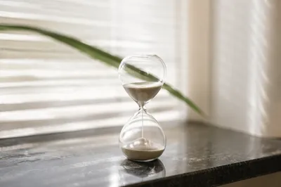 Hourglass in Soft Morning Patience