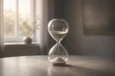 Quiet Patience Hourglass in Morning Light